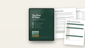 The First 30 Days Kit — cover and sample pages, including the Week 1 checklist and the Emergency Contact & Care Summary